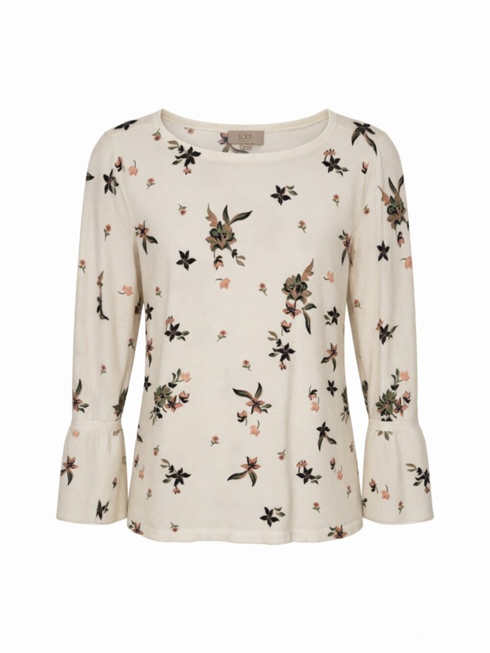 LOFT Cream Women's Outlet Floral Long Sleeve Top Large Size L